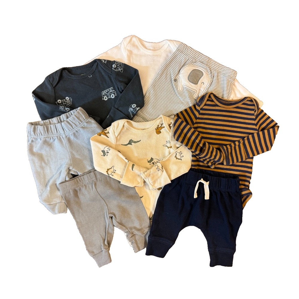 Carter's Baby Boy Clothes Newborn Basics Shirts Pants Bodysuits Dinos Elephant